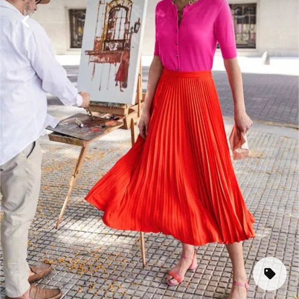 A new day red pleated skirt